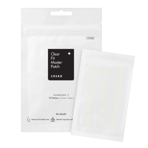 Parches para acné COSRX Clear Fit Master Patch en su empaque original sobre fondo blanco.
