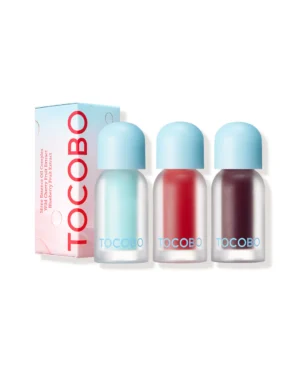 Tocobo Juicy Berry Plumping Lip Oil en tonos Berry Brandy y Frozen Berry con sus cajas originales.