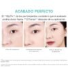 Comparativa antes y después en piel con Innisfree No-Sebum Mineral Powder: antes con brillo en zona T y después con acabado mate y poros ópticamente difuminados