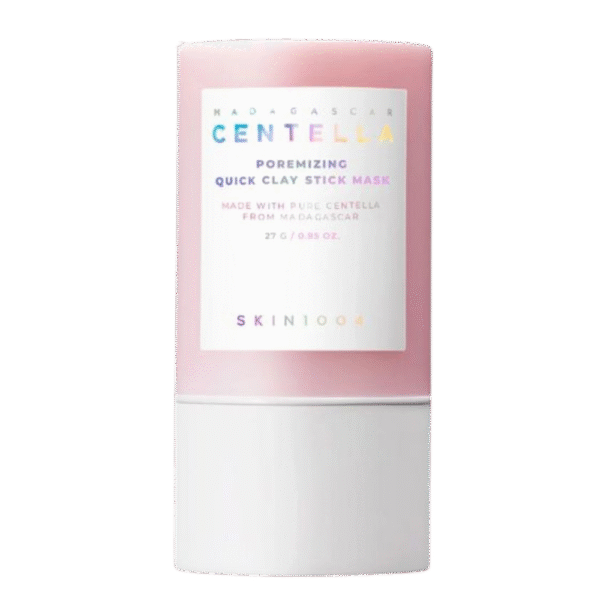 Mascarilla en barra SKIN1004 Madagascar Centella Poremizing Quick Clay Stick Mask en su envase original sobre fondo blanco.