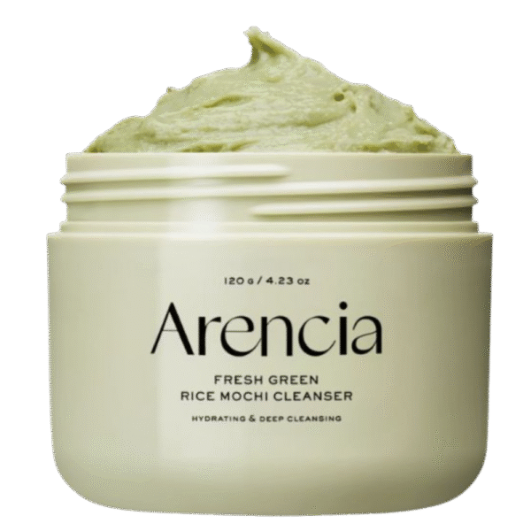 arencia-fresh-green-rice-mochi-cleanser-envase.jpg Limpiador facial Arencia Fresh Green Rice Mochi Cleanser en su envase original sobre fondo blanco.