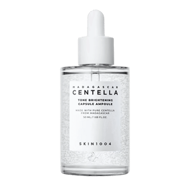 skin1004-madagascar-centella-tone-brightening-capsule-ampoule-envase.jpg Suero facial SKIN1004 Madagascar Centella Tone Brightening Capsule Ampoule en su envase original sobre fondo blanco.