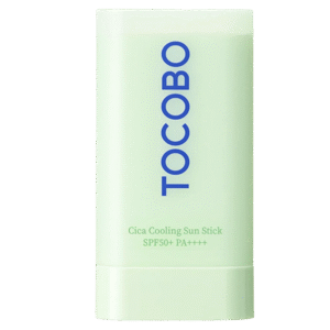 tocobo-cica-calming-sun-stick-envase.jpg Bloqueador solar Tocobo Cica Calming Sun Stick SPF50+ PA++++ en su envase original sobre fondo blanco.