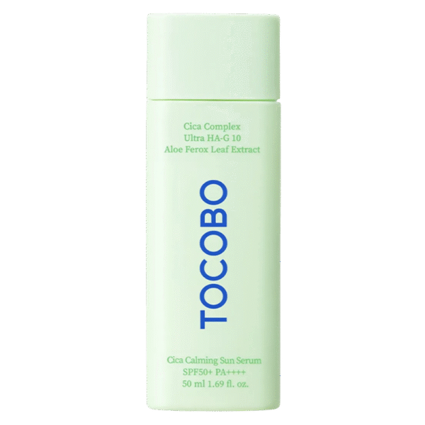 tocobo-cica-cooling-sun-cream-envase.jpg Bloqueador solar Tocobo Cica Cooling Sun Cream SPF50+ PA++++ en su envase original sobre fondo blanco.