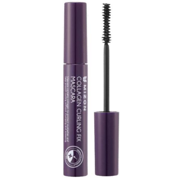 Máscara de pestañas Collagen Curling Fix Mascara en su envase.