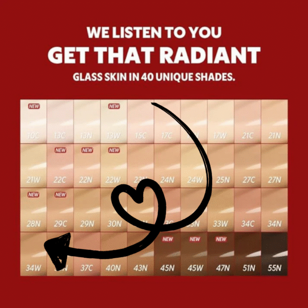 Diferentes tonos de la base cushion Mask Fit Red Mini Cushion de TIRTIR